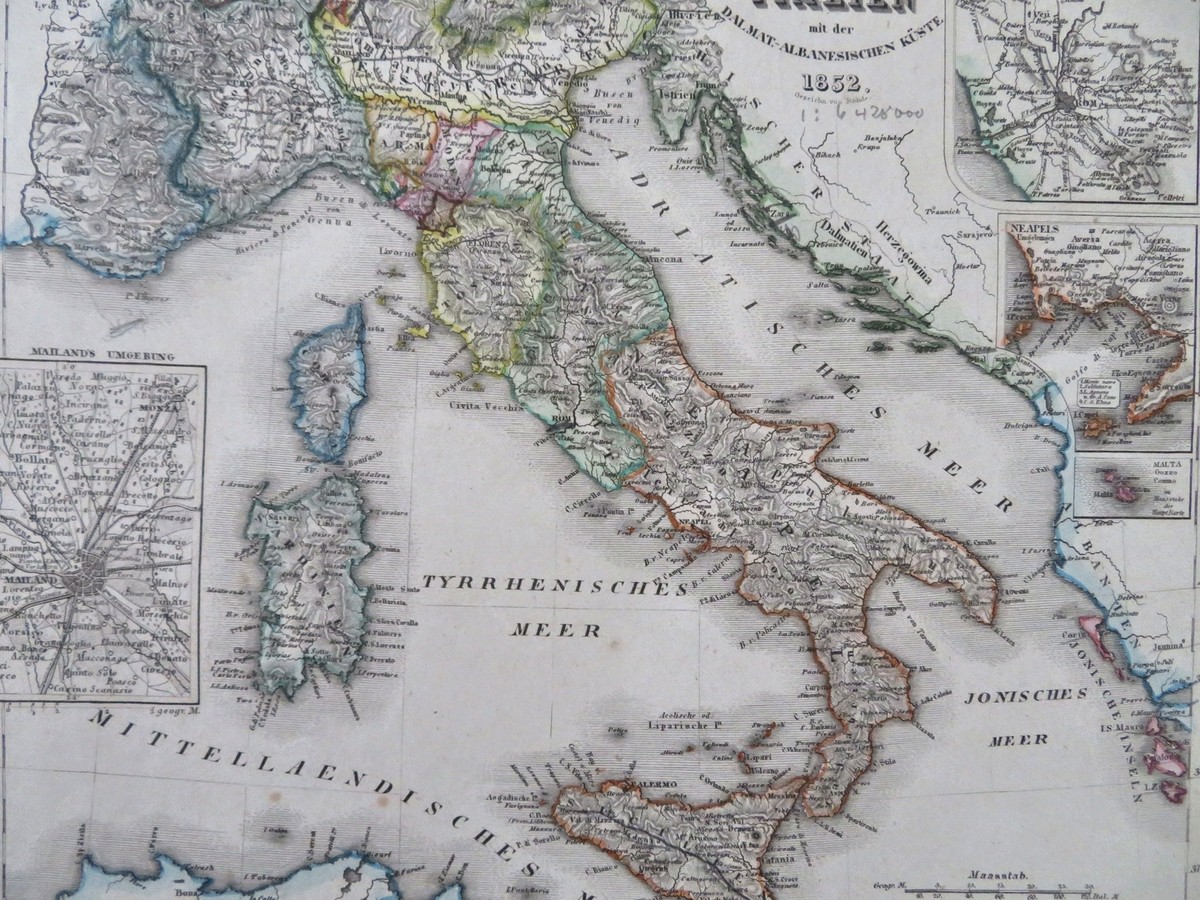 Italy Adriatic Sea Dalmatian Coast Malta 1852 Rohde Meyer engraved