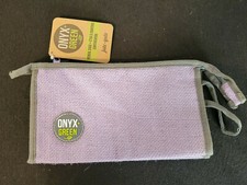 Onyx  Green: Pencil Case - Jute Biodegradable - with Top Zipper - New - Purple