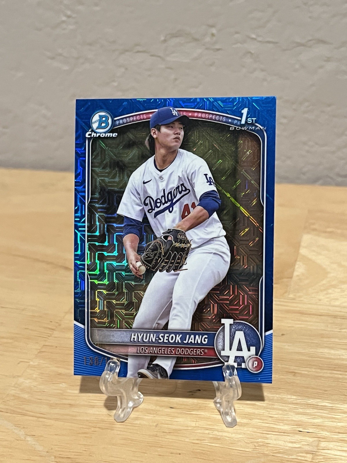 2025 Bowman Chrome Prospects 1st Bowman Hyun-Seok Jang Blue Mojo /150
