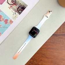 Slim Gradient Silicone Band For Apple Watch Ultra 49mm 45mm-38mm Series 11 10 SE