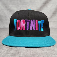 Fortnite Black Teal Snapback Hat Adjustable Cap Video Game