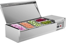 47 Refrigerated Condiment Prep Station Wstainless Steel Cover 25.1 Qt Capacity