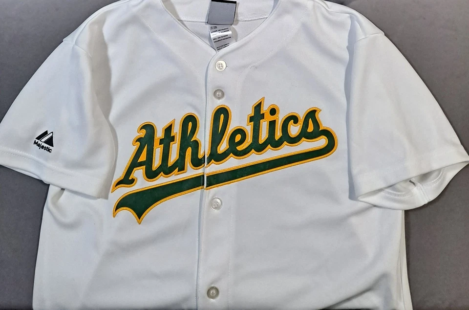 Camiseta blanca juvenil Majestic Oakland Athletics Yoenis Céspedes #52 talla grande Foto 3 de 4