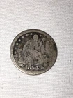 1854 Seated Liberty Quarter Coin Good Condition