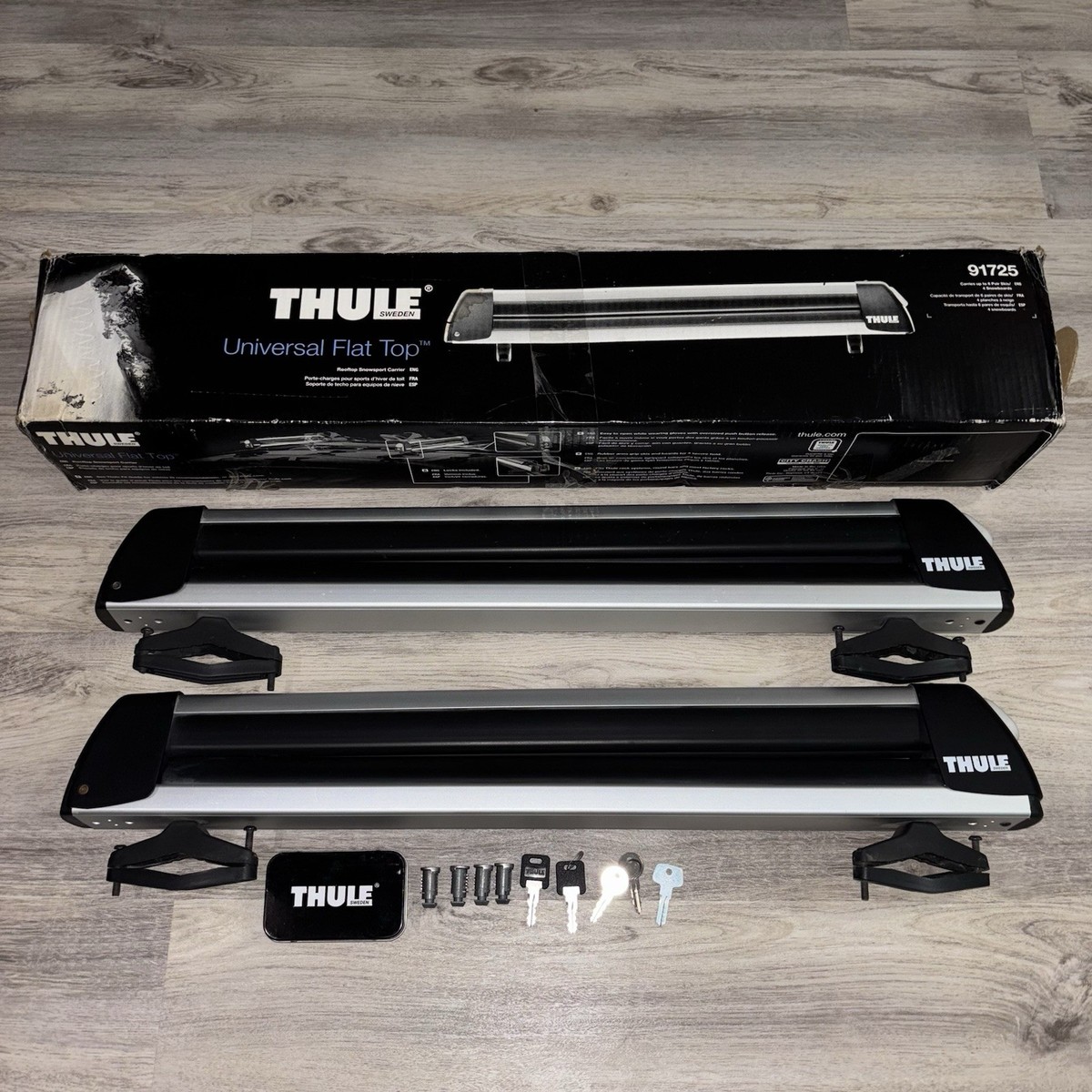 Thule 91725 Transport Rack for Skis Snow Boards with Clips And