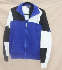 Vintage CHRISTIAN DIOR MONSIEUR BLUE BLACK IVORY FULL ZIP JACKET SZ L