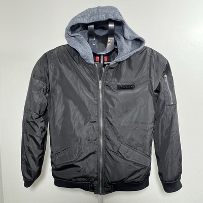 Guess Youth Boys Girls Black Puffer Puffy Coat Winter Size 12 With Hood