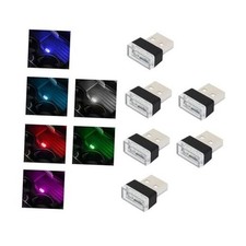 6 PCS USB LED Car Interior Atmosphere Lamp, Plug-in USB Decor Night 6 Colors