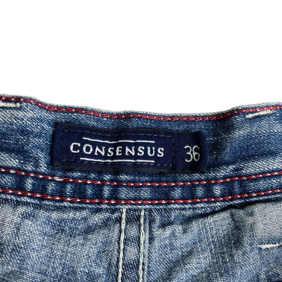 Y2K Consensus Shorts Mens 36 Blue Loose Carpenter Denim Work Thrash Skater Chore - Image 3 of 4