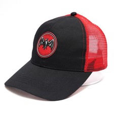Bacardi Rum Snapback Trucker Hat Black Red Bat Logo Mesh Cap OSFM 2022