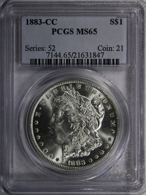 1883 CC Morgan Silver Dollar  PCGS MS65 Blast White