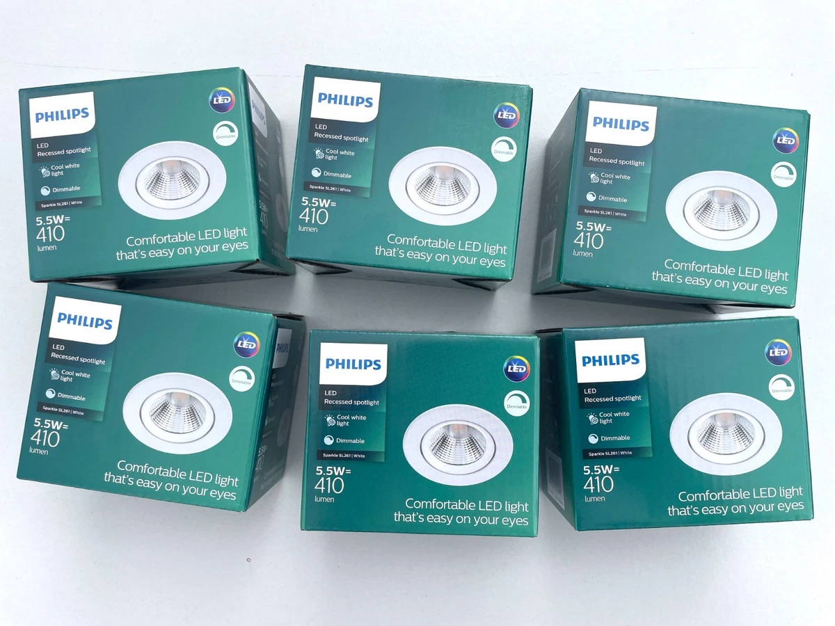 6 x PHILIPS SPARKLE SL261 FOCO LED EMPOTRADO REGULABLE 4000K -5,5W-AJUSTABLE