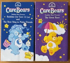CARE BEARS Video VHS lot Bedtime And Funshine Bear The Great Race Make friends
