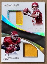 2017 PANINI IMMACULATE JOE MONTANA - MARCUS ALLEN GW PATCH SUPER RARE # 2/3 HOF