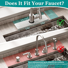 Stone Faucet Mat for Kitchen Sink - Quick Dry Diatomite Sink Splash Guard, Pr...