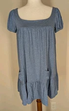 Juicy Couture Blue Loose Fit Babydoll Dress Or Tunic Size Small Front Pockets