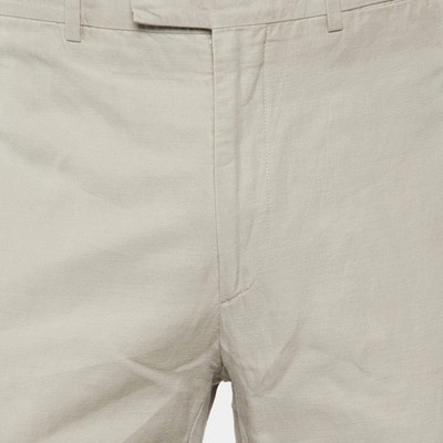 Hermes Beige Linen Cotton Drop 8 Regular Fit Trousers LWaist 34 | eBay