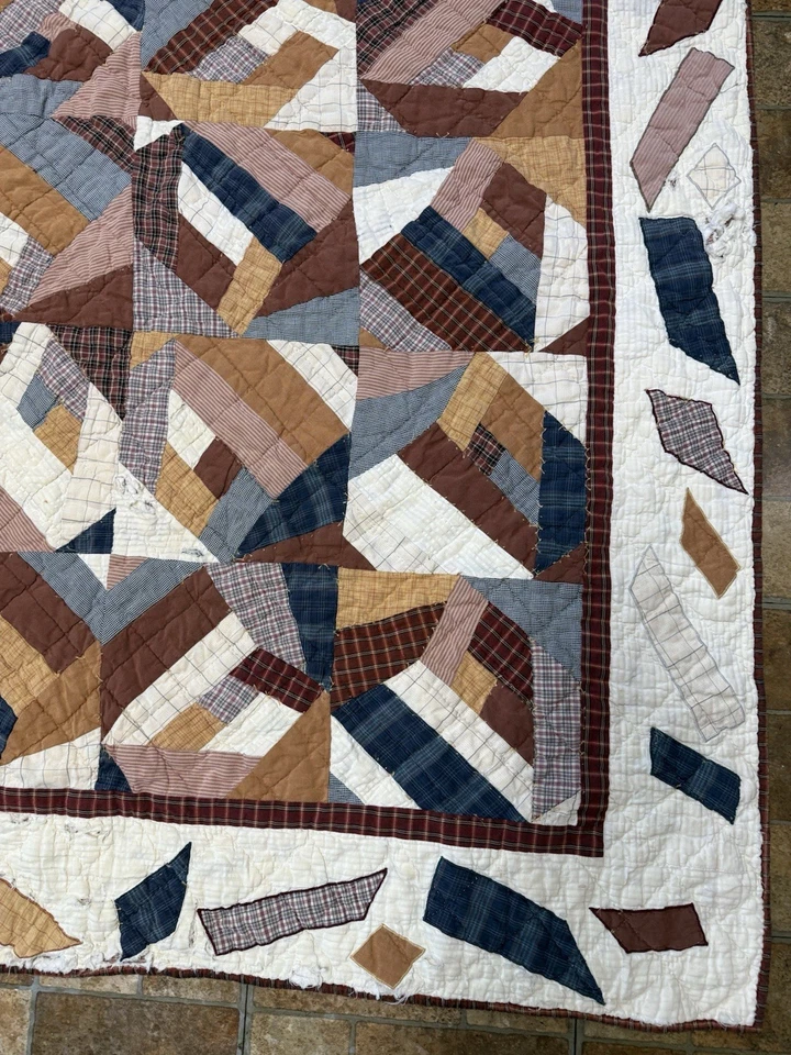 Patch Magic Vintage Star Quilt Cotton Tattered Rustic Primitive  - Image 3 of 4