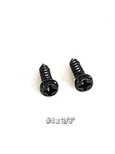 Screws, Small 4 x 3/8 Pan Head Screws, Black Oxide Finish, Qty 100