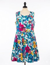 Joe Browns 97% cotton floral colourful skater dress occasion wear wedding Uk 16 