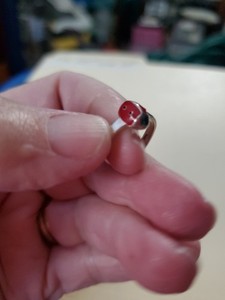 925 Open Back Red Enamel Lady Bug Toe Ring