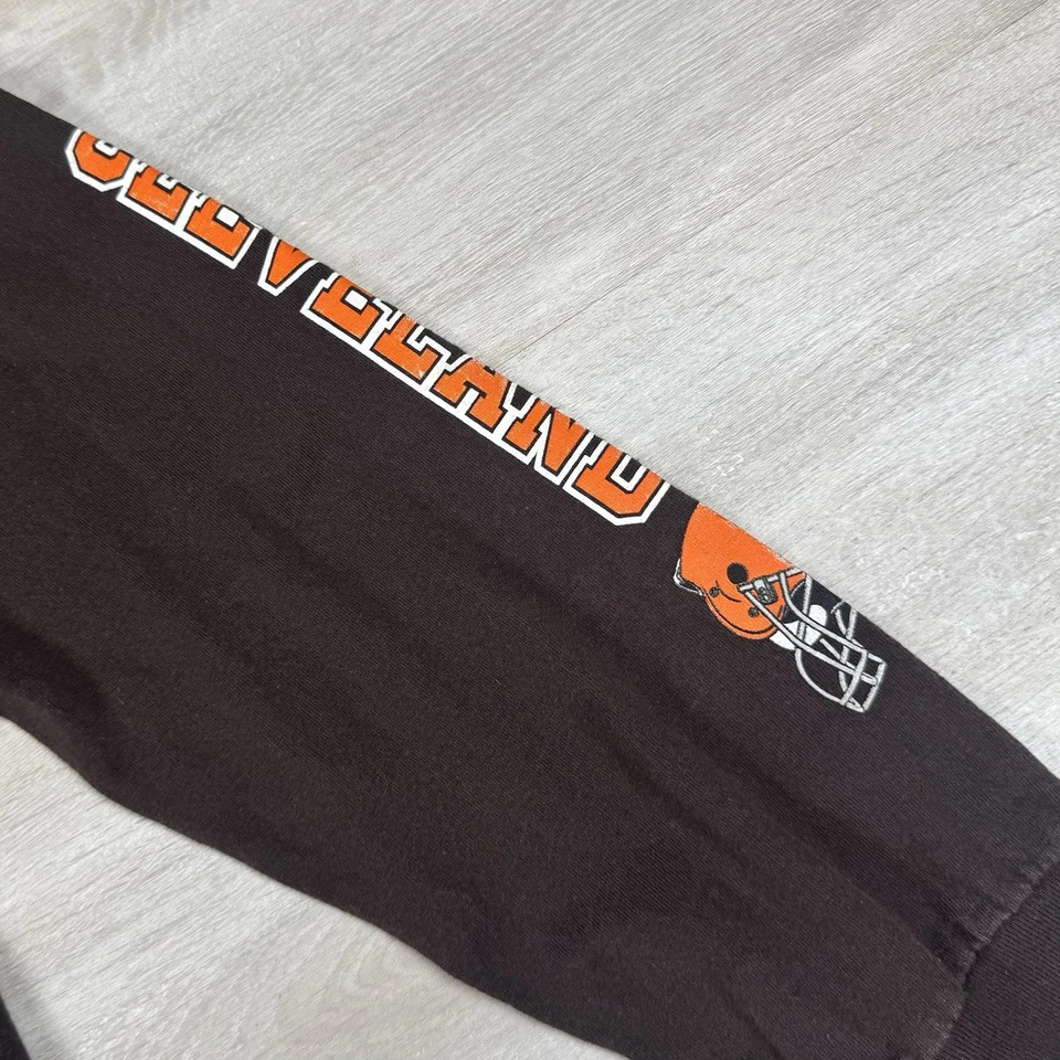 Casco de Colección Y2K NFL Cleveland Browns Manga Larga Logo Marrón Para Hombre Talla Grande” Foto 4 de 4
