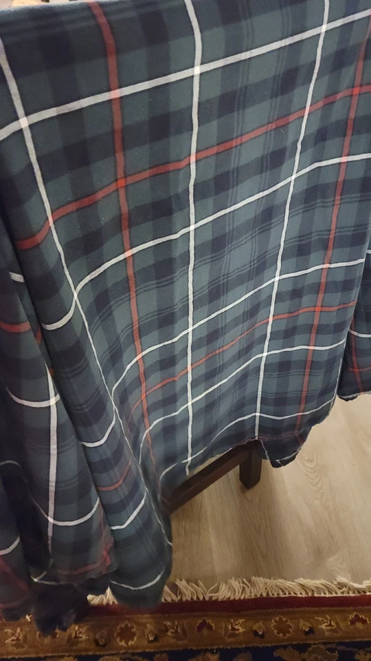 VTG Ralph Lauren Blue Label Full Size Flat and Fitted Bradley Tartan Green Plaid - Image 3 of 4