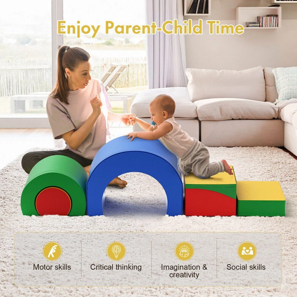 Juego de 5 PIEZAS Actividad de Rastreo Bloques de Escalada de Espuma Suave Ligera para Niños Pequeños Foto 3 de 4