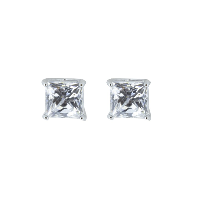 Swarovski Stilla Attract Stud Earrings Square Cut White Rhodium Plated - Image 2