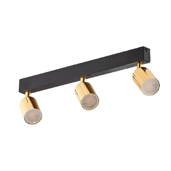 Deckenspot Deckenstrahler GU10 B: 50 Cm Schwarz Gold Verstellbar Metall-image