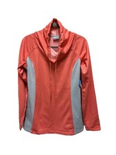 Columbia Women s Mountain Run II Pullover Striped Orange Grey Cowl Neck Size M