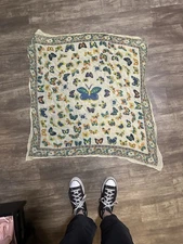 Zad Butterfly Print Vintage Style Cotton Boho Hippie Scarf