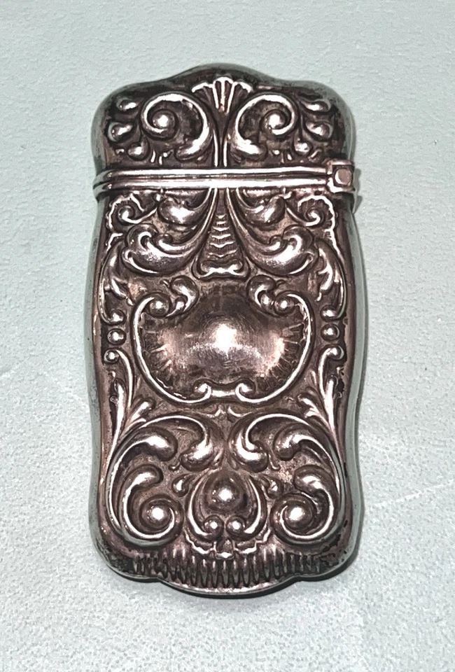 Antigua caja fuerte/vesta Art Nouveau de plata de ley, c. 1900. Foto 2 de 4