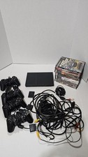 PlayStation 2 Slim with 4Controllers - Cords 8gb Memory Card And 11 Games.