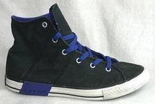 Converse Chuck Taylor All Star Hi-Top Black & Blue Canvas Sneakers - Juniors 6