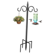 Double Shepherds Hooks for Outdoor, 108 Inch Heavy Duty Bird Feeder 108" 1 Pack