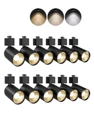 12-Light Track Light Rotatable Heads 3 Color Temperature LED Lighting -No Tracks