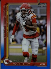 Xavier Worthy - 2025 Topps Chrome Refractor Red White Blue #145