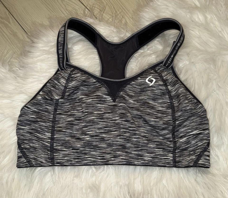 Moving Comfort 350037 Rebound Racer Sports Bra WF Unlined Marled Womens 38C Gray - Image 2 of 4