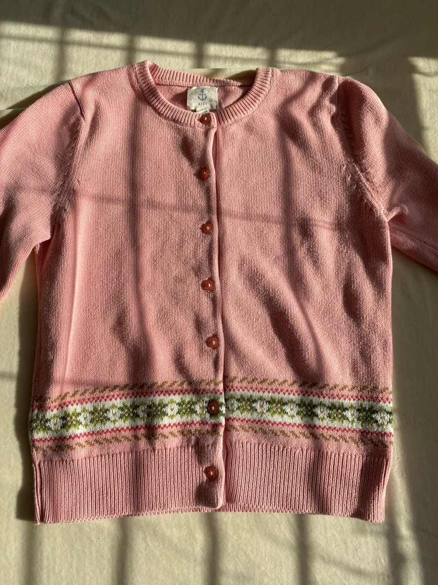 Week-end à la mer - Girls Pink Cotton Knit Cardigan | Childrensalon Outlet