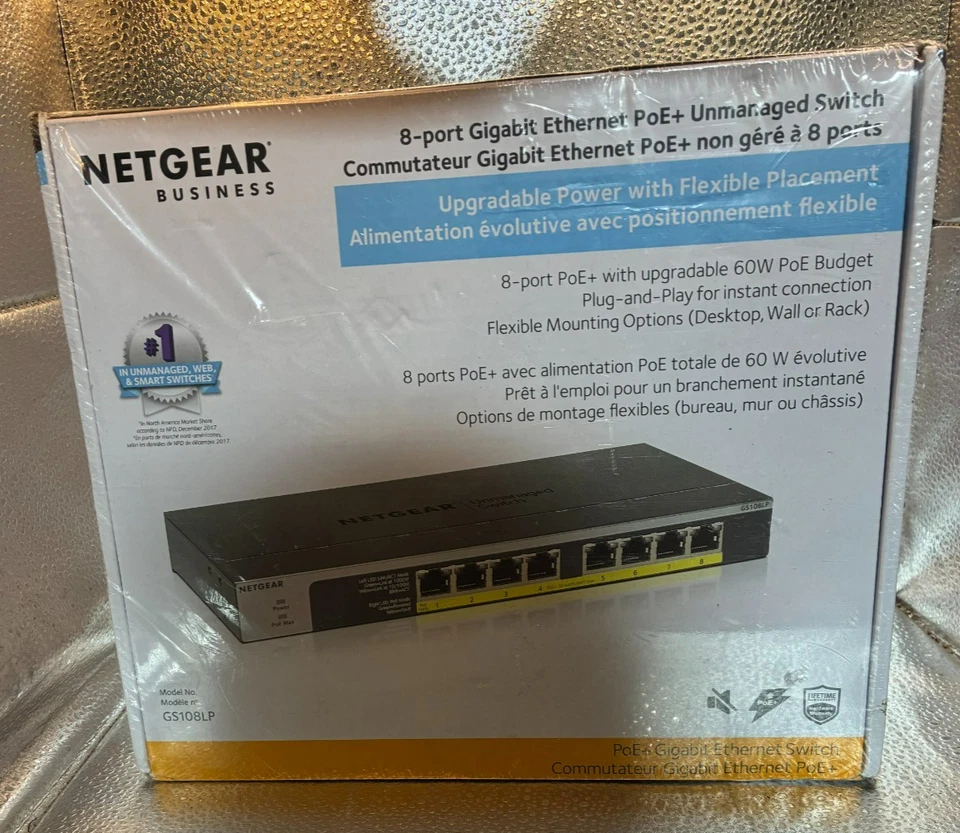 Netgear GS108LP 8 Port Gigabit Ethernet PoE+ Unmanaged Switch 60W Power Budget - Image 2 of 4