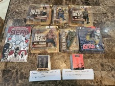 6 McFarlane The Walking Dead Series Figures Lot Cryptozoic Season 1 Card Sets 