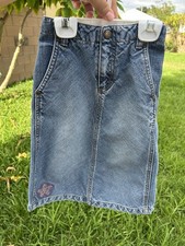 vintage oshkosh Bgosh Long Girls Denim Embroidered Skirt Y2K