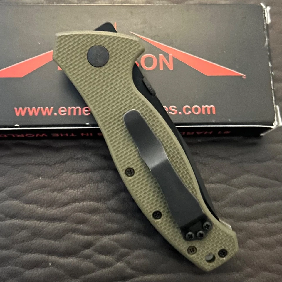 Cuchillos Emerson Specwar A, BT OD mangos verdes modelo 2013, hoja lisa, envío gratuito Foto 4 de 4