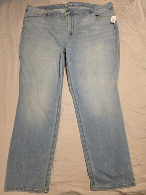 Old Navy Plus Size 28 Light Wash High Rise Straight Leg Jeans NEW