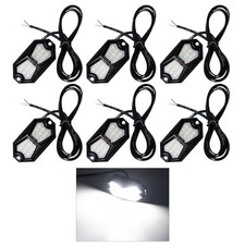 Led Rock Lights 6 Pods 18LEDs 210 Degree Wide Angle IP68 6 Packs White