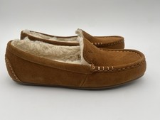 Koolaburra by UGG Women s Brown Suede Shearling Lined Moccasin Slippers 10
