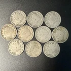 Lot of 10 Liberty Head V Nickels -Early US  Coins -Vintage ***FREE SHIPPING***
