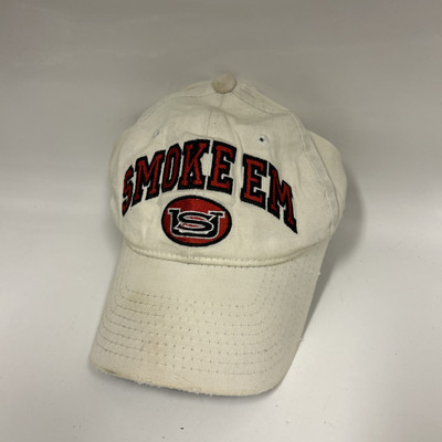 Ohio State University OSU  SmokeEm  ball cap off-white Adjustable vintage