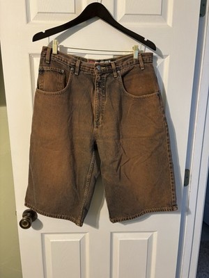 Mens Vtg Bugle Boy Gold Crest Milennium Series Oversized Rust/Black Shorts Sz34W